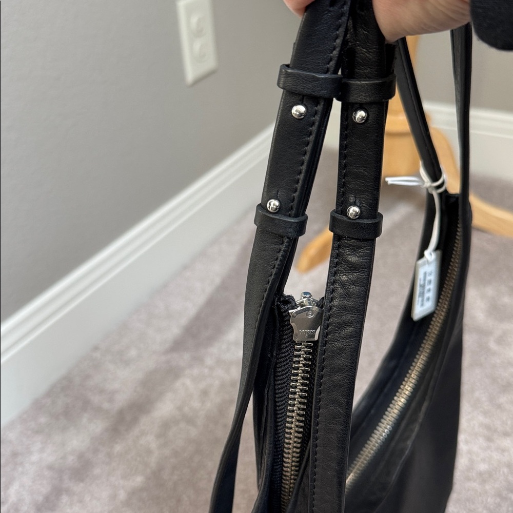 COS black leather modern minimalist hobo large NWT - Picture 3 of 12